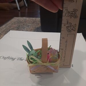 Miniature Easter Basket with Ribbon